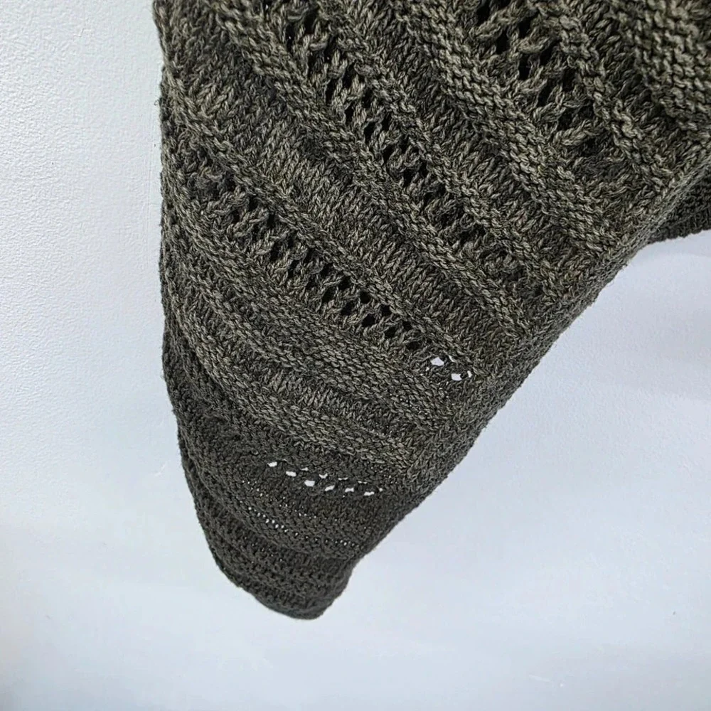 Athleta Womens XS Olive Green Open‎ Knit Cardigan Cotton Cashmere Wool Blend